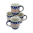 thumbnail image 1 of Blue Rose Polish Pottery Stars & Stripes 4 Piece Mug Set, 1 of 2