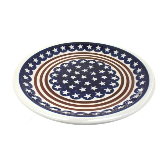 Blue Rose Polish Pottery Stars & Stripes Dinner Plate