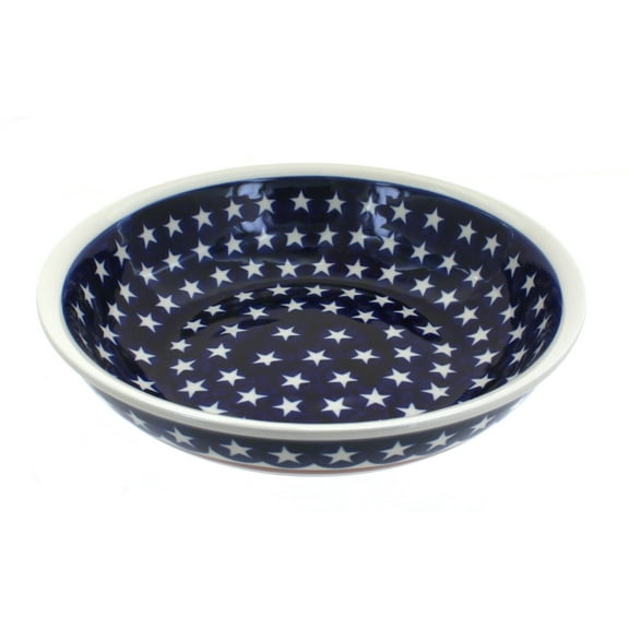 Blue Rose Polish Pottery Stars & Stripes Large Salad Bowl