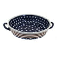 thumbnail image 1 of Blue Rose Polish Pottery Stars & Stripes Round Casserole with Handles, 1 of 2