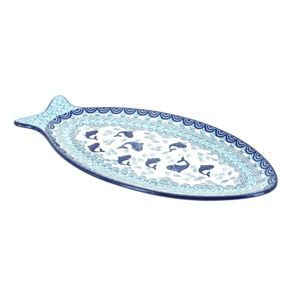 Blue Rose Polish Pottery Summer Fun Medium Fish Platter