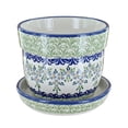 thumbnail image 1 of Blue Rose Polish Pottery Summer Vine Medium Flower Pot, 1 of 1