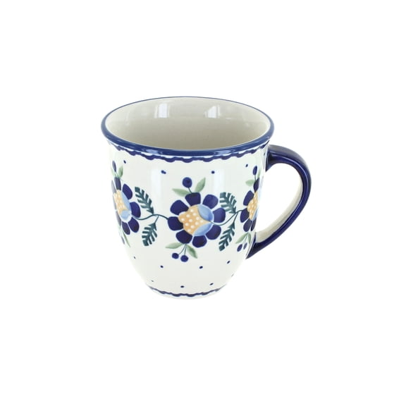 Blue Rose Polish Pottery Sunflower Breakfast Mug