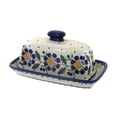 thumbnail image 1 of Blue Rose Polish Pottery Sunflower Butter Dish, 1 of 2