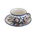 thumbnail image 1 of Blue Rose Polish Pottery Sunflower Cup & Saucer, 1 of 2