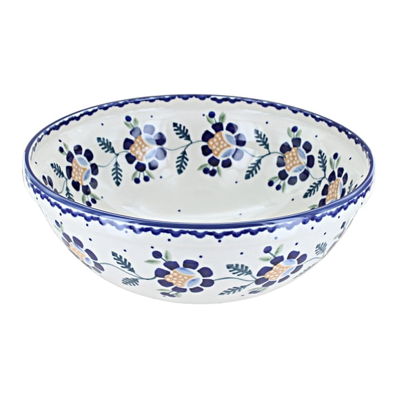 Blue Rose Polish Pottery Sunflower Large Serving Bowl