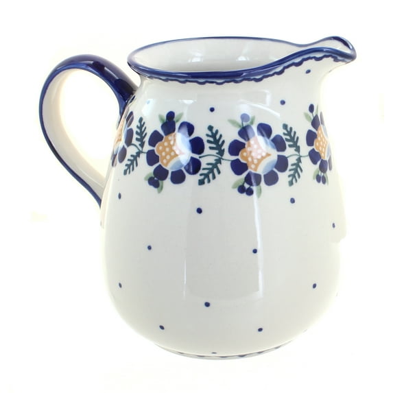 Blue Rose Polish Pottery Sunflower Pitcher