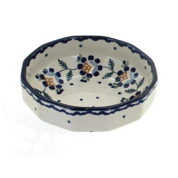 Blue Rose Polish Pottery Sunflower Small Angular Bowl