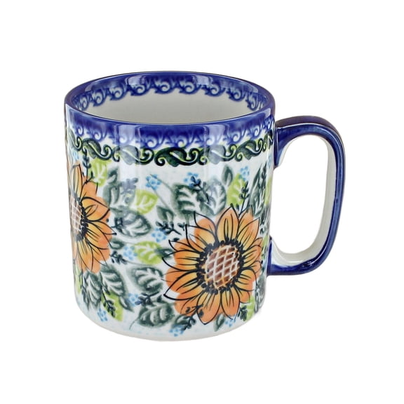 Blue Rose Polish Pottery Sunflower Splendor Coffee Mug