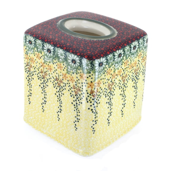 Blue Rose Polish Pottery Sunshine Grotto Tissue Box