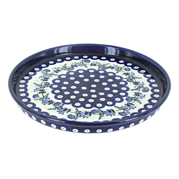 Blue Rose Polish Pottery Sweet Annie Torte Plate