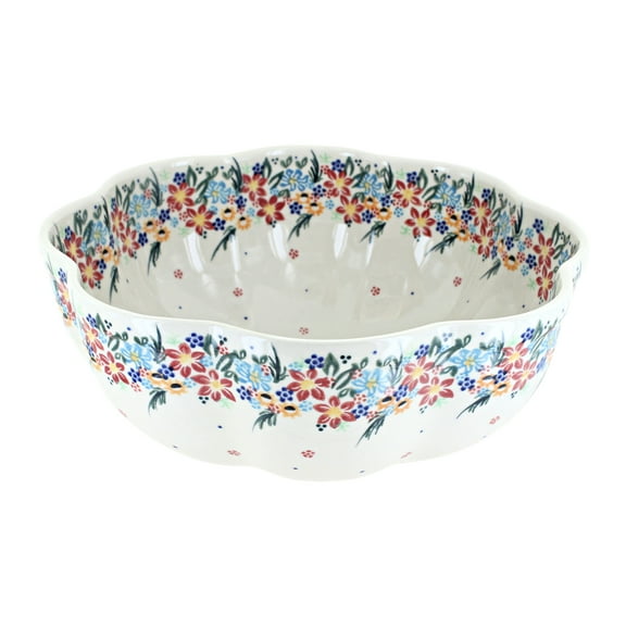 Blue Rose Polish Pottery Tara Large Scallop Bowl