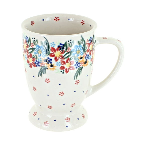 Blue Rose Polish Pottery Tara Pedestal Coffee Mug