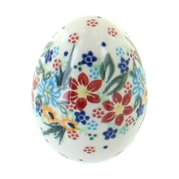 Blue Rose Polish Pottery Tara Small Decorated Egg