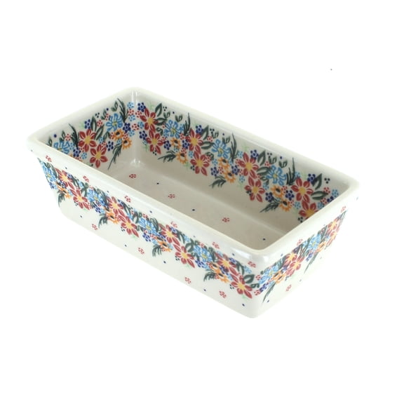 Blue Rose Polish Pottery Tara Small Loaf Baker