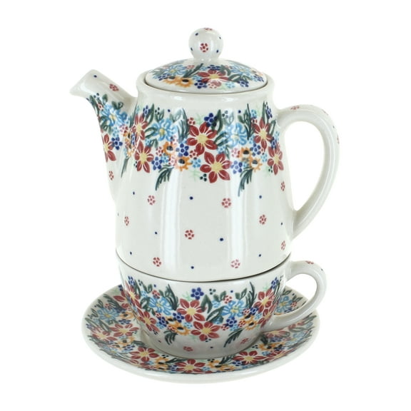 Blue Rose Polish Pottery Tara Tea For One