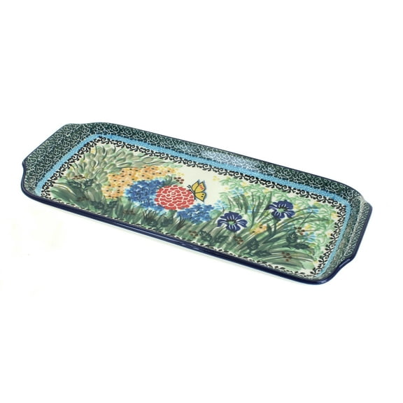 Blue Rose Polish Pottery Teresa Bread Tray