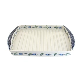 Blue Rose Polish Pottery Tulip Bacon Cooker