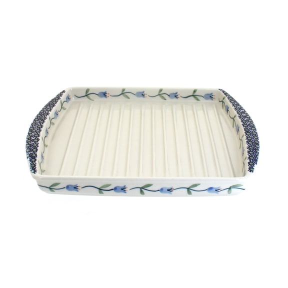 Blue Rose Polish Pottery Tulip Bacon Cooker