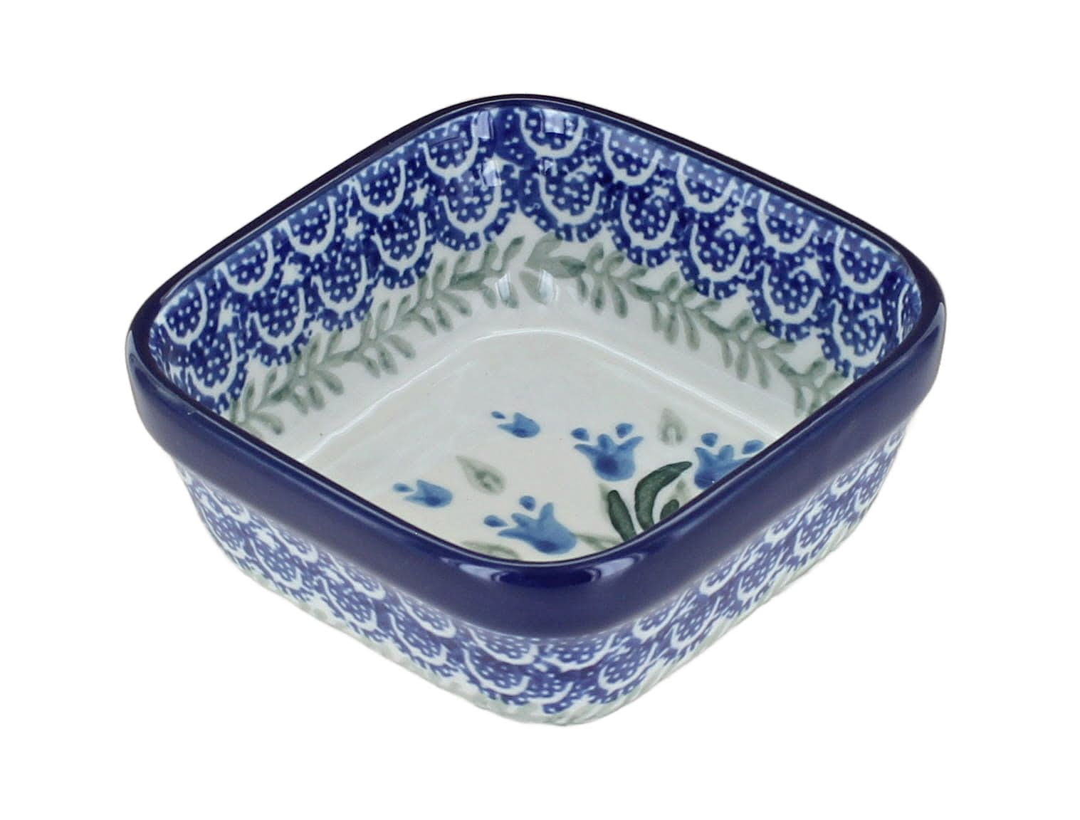 Blue Rose Polish Pottery Soup Ladle - Handmade Stoneware 12.5 Inch Serving Ladle