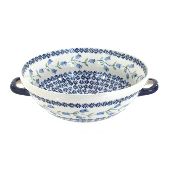 Blue Rose Polish Pottery Tulip Colander