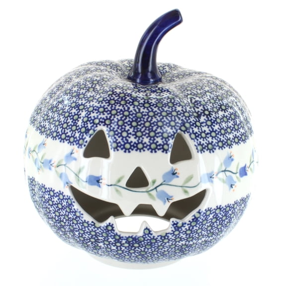 Blue Rose Polish Pottery Tulip Large Pumpkin Luminary