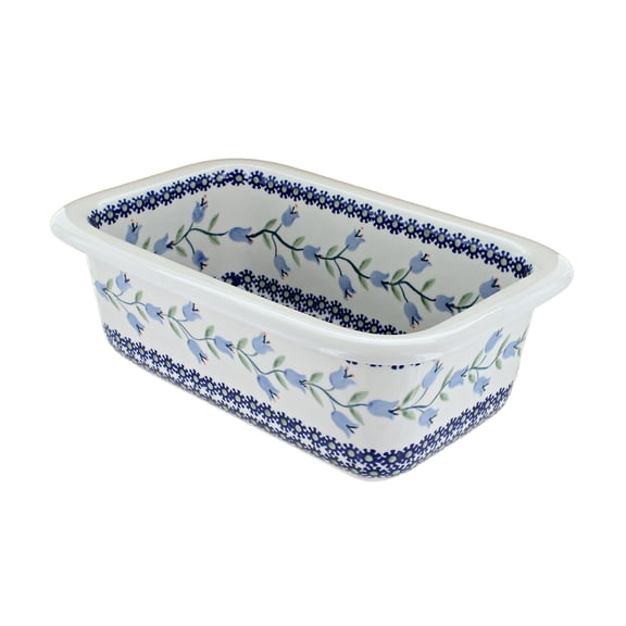 Blue Rose Polish Pottery Tulip Loaf Baker
