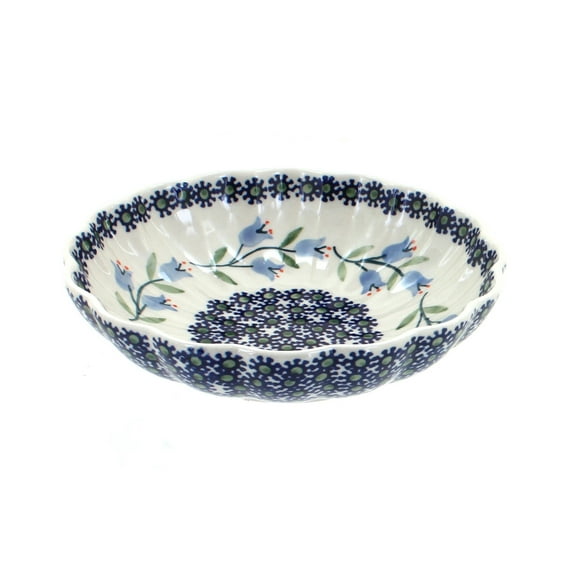 Blue Rose Polish Pottery Tulip Scallop Bowl