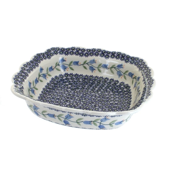 Blue Rose Polish Pottery Tulip Small Square Serving Dish