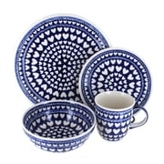 Blue Rose Polish Pottery Valentina 16 Piece Dinnerware Set