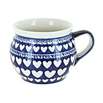 Blue Rose Polish Pottery Valentina Bell Shaped Mug