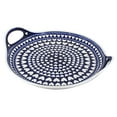 thumbnail image 1 of Blue Rose Polish Pottery Valentina Round Serving Tray with Handles, 1 of 2