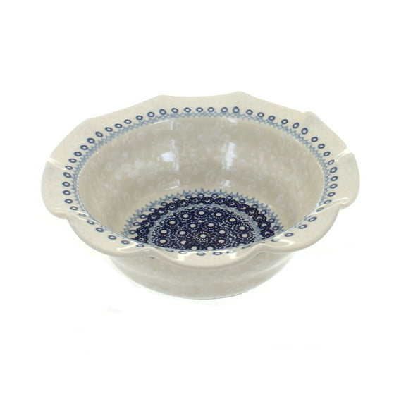 Blue Rose Polish Pottery Victoria Small Scallop Serving Dish