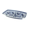 thumbnail image 1 of Blue Rose Polish Pottery Vintage Blue Daisy Divided Dish, 1 of 2