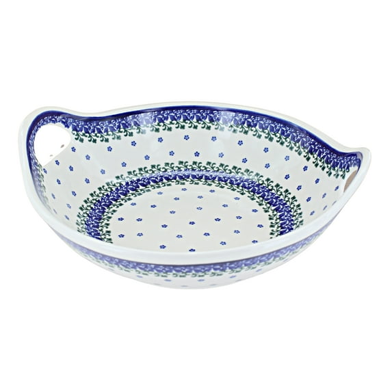 Blue Rose Polish Pottery Windsor Deep Bowl with Handles