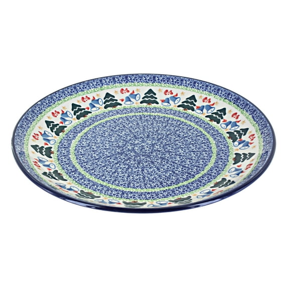 Blue Rose Polish Pottery Winter Bells Dinner Plate