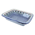 thumbnail image 1 of Blue Rose Polish Pottery Winter Bells Medium Rectangular Baker, 1 of 2
