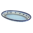 thumbnail image 1 of Blue Rose Polish Pottery Winter Celebration Oval Platter, 1 of 2
