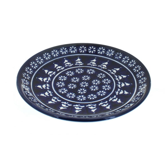 Blue Rose Polish Pottery Winter Nights Dessert Plate