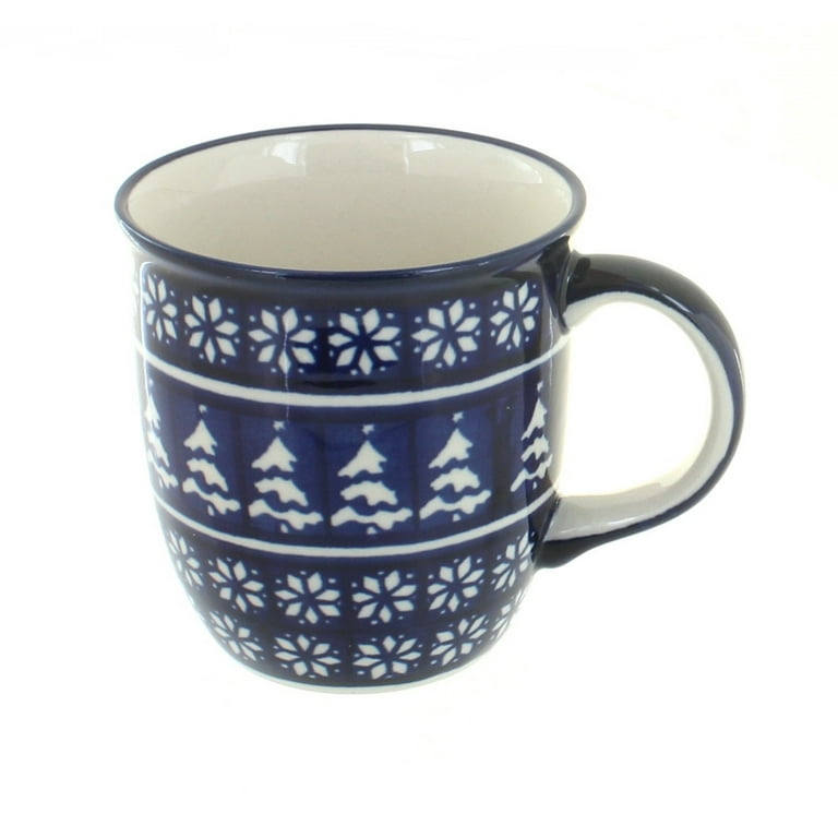 Blue Rose Polish Pottery Winter Nights Plain Coffee Mug