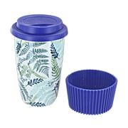 Blue Rose Polish Pottery Woodland Fern Travel Coffee Mug