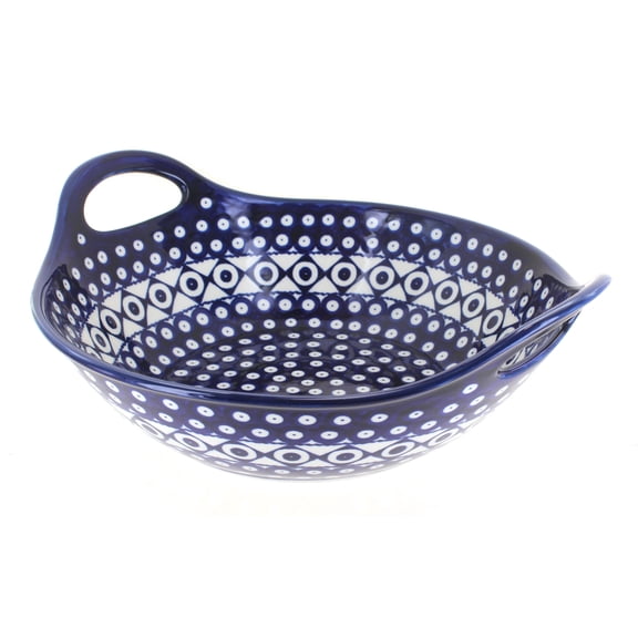 Blue Rose Polish Pottery Xandra Deep Bowl with Handles
