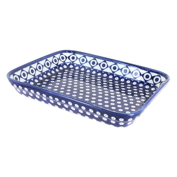 Blue Rose Polish Pottery Xandra Medium Rectangular Baker