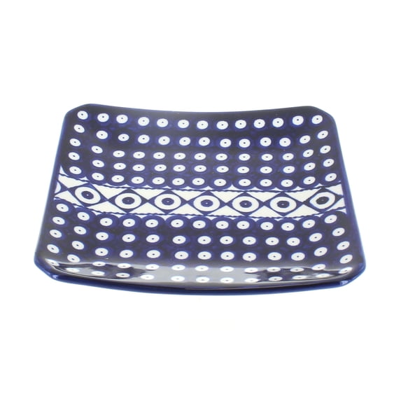 Blue Rose Polish Pottery Xena Square Dessert Plate