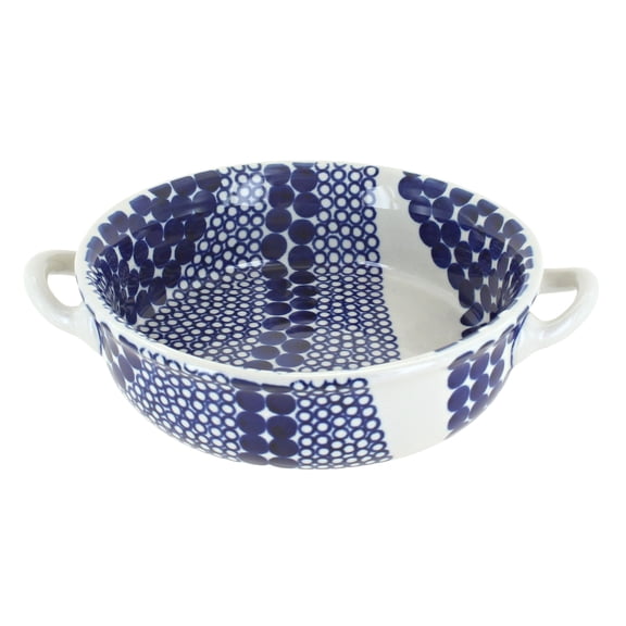 Blue Rose Polish Pottery Zara Small Baker with Handles