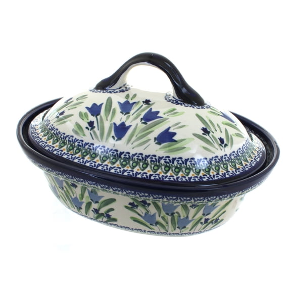 Blue Rose Pottery 12.50 × 10 in Tulip Ceramic Casseroles Dish