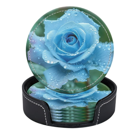 Blue Rose With Water Droplets