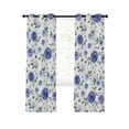thumbnail image 1 of Blue Roses Flowers Blackout Curtains 96 Inches Length, Botanical Floral Countryside Retro Window Treatment Thermal Insulated Drapes for Bedroom Living Room 2 Panels 104x96 Inches, 1 of 8
