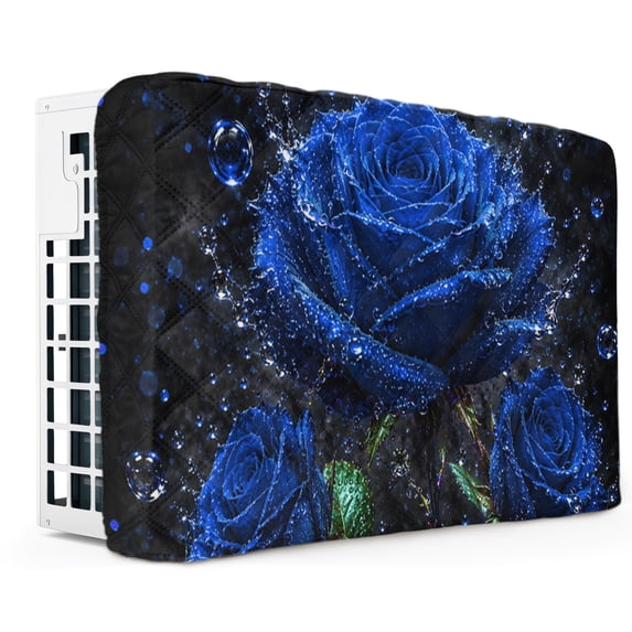 Blue Roses Indoor Air Conditioner Cover, Spring Floral Elegant Green ...