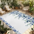 thumbnail image 1 of Blue Roses Outdoor Rug for Patio/Deck/Porch, Non-Slip Large Area Rug 6 x 9 Ft, Spring Floral Elegant Pastoral Flowers Botanical Indoor Outdoor Rugs Washable Area Rugs, Camping Rug Carpet Runner, 1 of 8